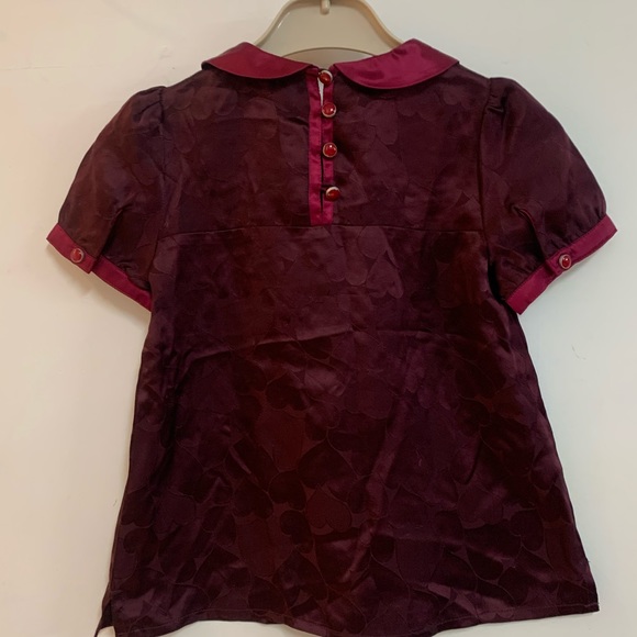 Little Marc Jacobs Heart Embroidered Silk Blouse - Picture 3 of 5